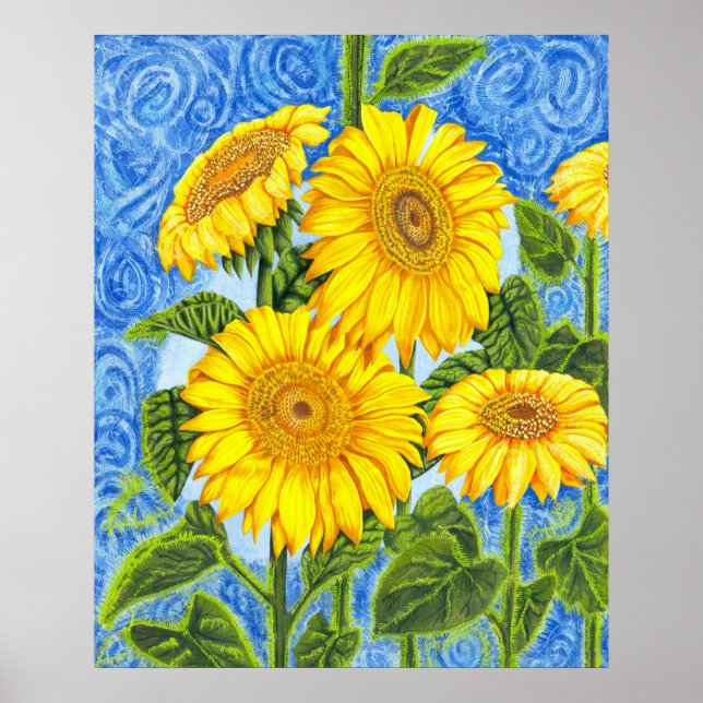 Poster Fleurs de soleil (Devant)