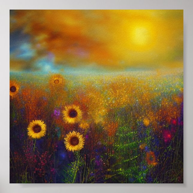 Poster Fleurs de soleil (Devant)