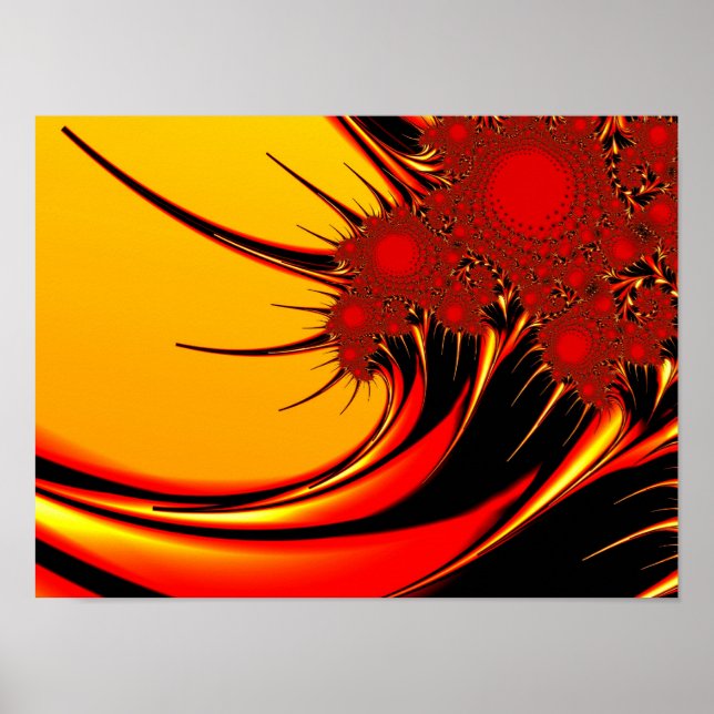 Poster Fleurs de soleil Art Fractal fin (Devant)
