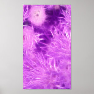 Poster Fleurs de teintes violettes transformées