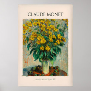 Poster Fleurs de topinambour de Monet Nature morte