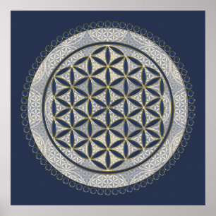 Poster FLEURS DE VIE - Symbole de géométrie sacrée Art 1
