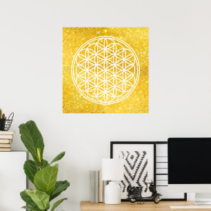 Poster FLEURS DE VIE - Symbole de géométrie sacrée plan 2