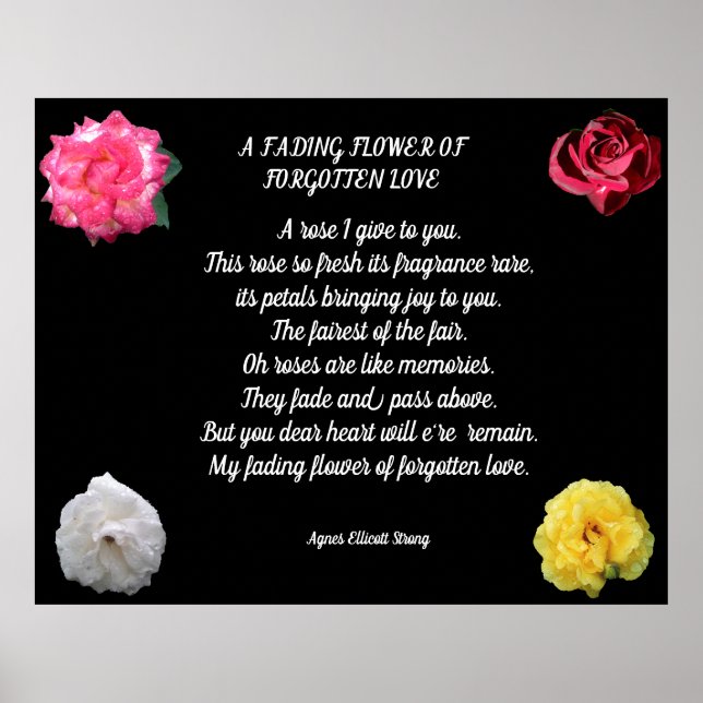 POSTER FLEURS DÉFAVORISÉES POÈME D'AMOUR OUBLIÉ (Devant)