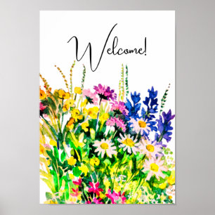 Poster Fleurs d'été sauvages dans l'affiche du terrain
