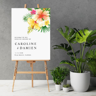 Poster Fleurs d'été tropicales Accueil Wedding shower