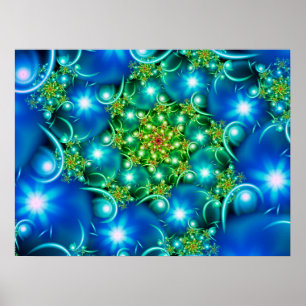 Poster Fleurs d'étoile bleue