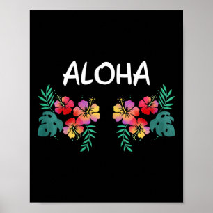 Poster Fleurs d'Hibiscus pour Femmes Bustier Hawaïen Aloh