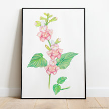 Fleurs d'Imaginaire rose blanc Buds Aquarelle