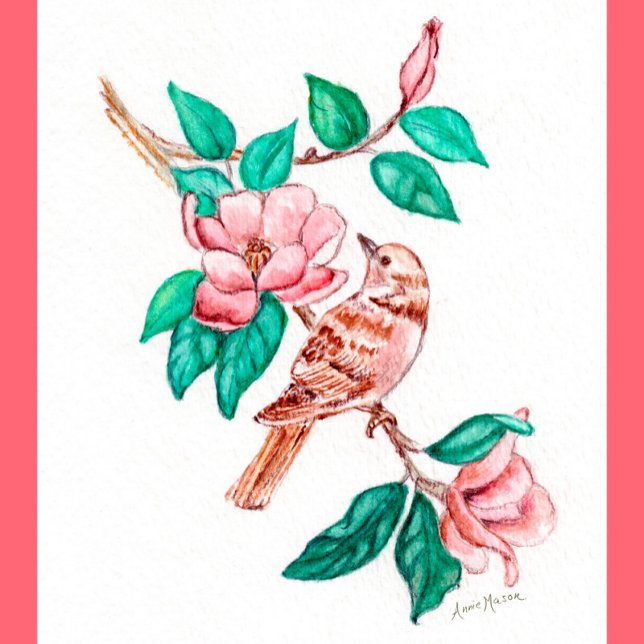 Poster Fleurs d'oiseaux (Créateur téléchargé)