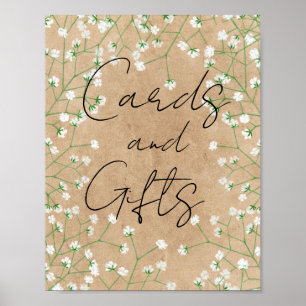 Poster Fleurs du souffle du bébé Élégant Mariage rustique