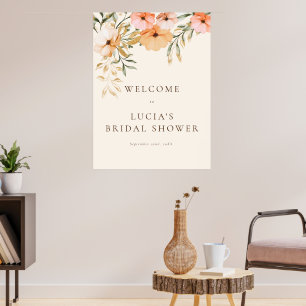 Poster Fleurs élégantes d'automne dorées pour la bienvenu