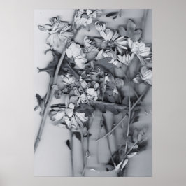 Poster Fleurs en noir et blanc