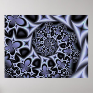 Poster Fleurs et Diamants Monochrome