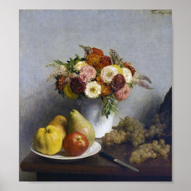Poster Fleurs et fruits, Henri Fantin-Latour (Devant)
