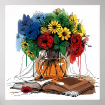 Fleurs et livre la vie morte