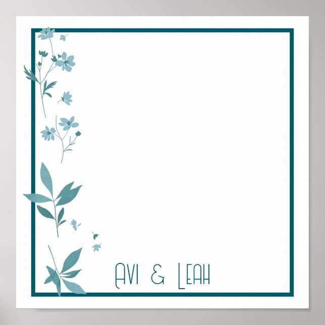 Poster fleurs et set de table feuille (Devant)