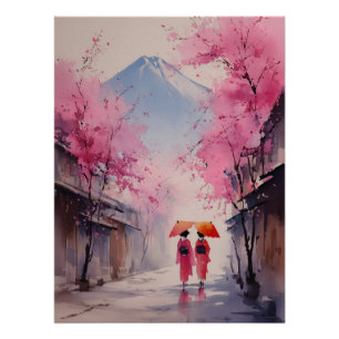Poster Fleurs et Silence – Promenade sous les Sakura