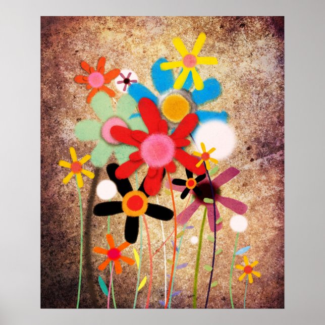 Poster Fleurs faites main (Devant)