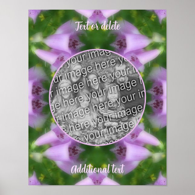 Poster Fleurs Foxglove Rose Créer Votre Propre Photo (Devant)