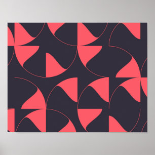 Poster Fleurs géométriques circulaires élégantes, chic et