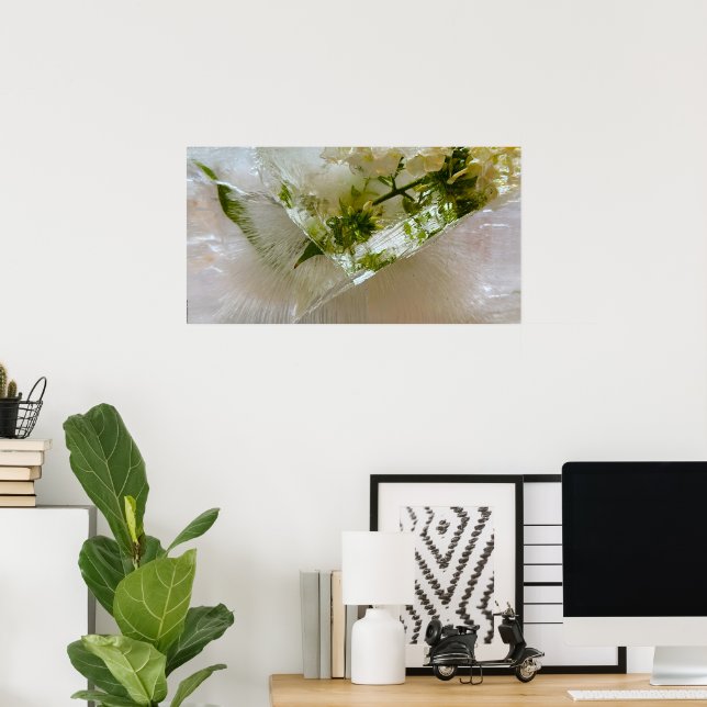 Poster Fleurs glacées, (Bureau à domicile)