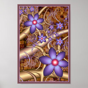Poster Fleurs grimpantes violettes