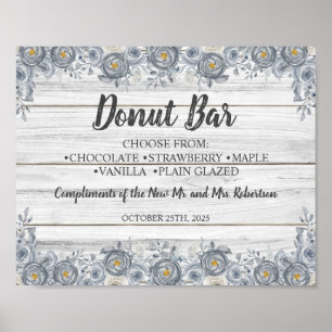 Poster Fleurs grises Panneau de mariage de salon de bei