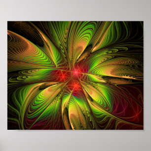 Poster Fleurs imaginaires fractales douces et tendres