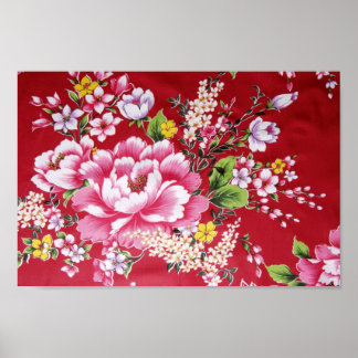 Poster Fleurs japonaises Kimono