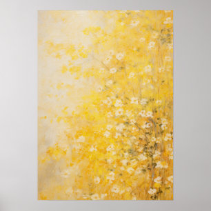 Poster Fleurs Jaunes Art Abstrait