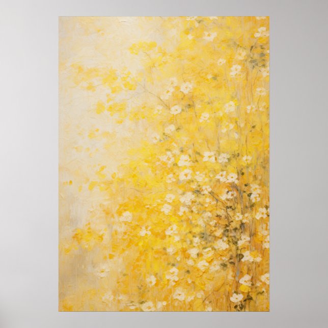 Poster Fleurs Jaunes Art Abstrait (Devant)