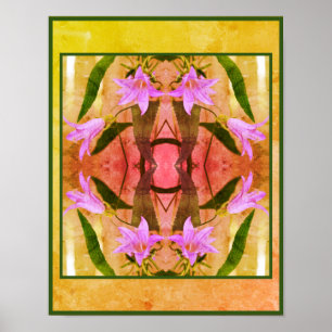 Poster Fleurs Lily violettes délicates Abstraites