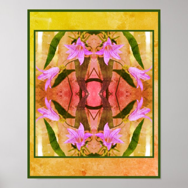 Poster Fleurs Lily violettes délicates Abstraites (Devant)