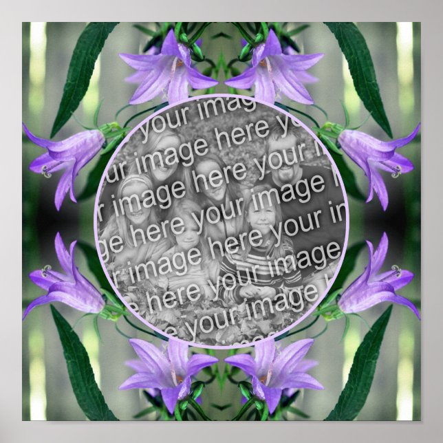 Poster Fleurs Lys Violet Cadre Créer Votre Propre Photo (Devant)