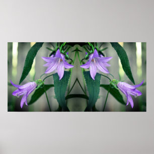 Poster Fleurs Lys violettes délicates Miroir Abstrait
