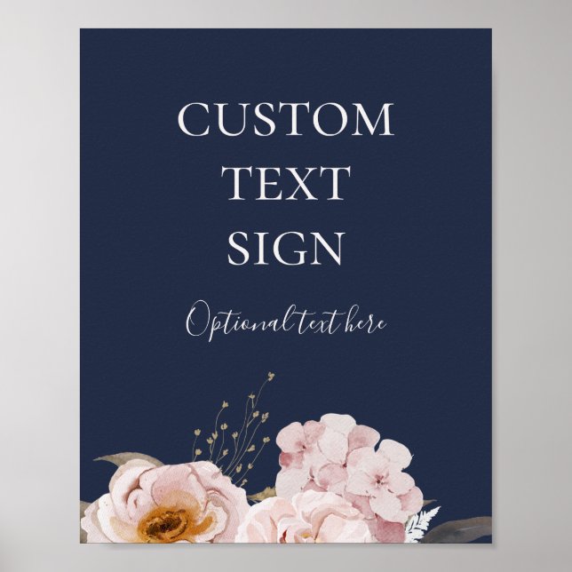 Poster Fleurs Moderne au Blush | Cartes et Cadeaux Person (Devant)