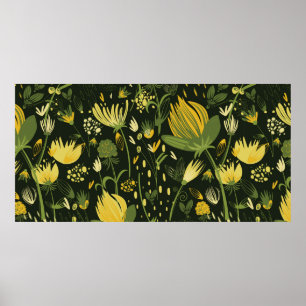 Poster Fleurs motif transparent
