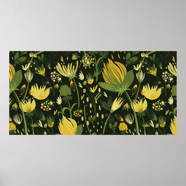 Poster Fleurs motif transparent (Devant)