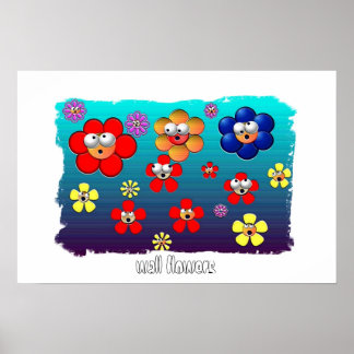 Poster fleurs murales