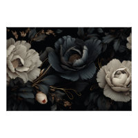 Fleurs noires et blanches