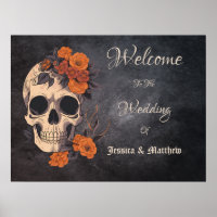 Fleurs orange Crâne floral Mariage élégant