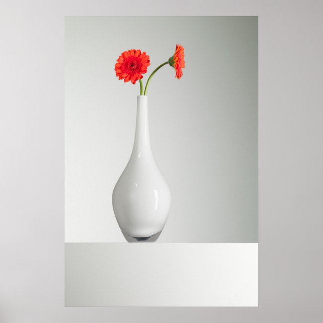 Poster Fleurs | Orange Gerbera dans Vase (Devant)