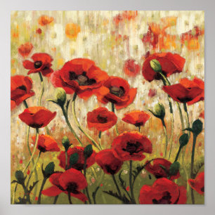 Poster Fleurs printanières dans un jardin