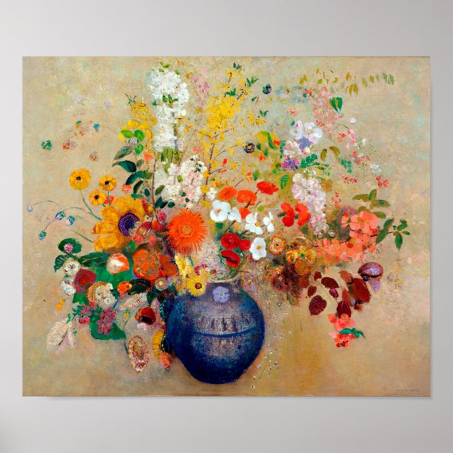 Poster Fleurs, Redon (Devant)