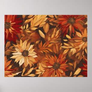 Poster Fleurs Romantiques d'Automne