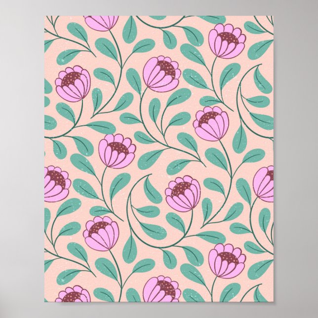 Poster Fleurs roses (Devant)