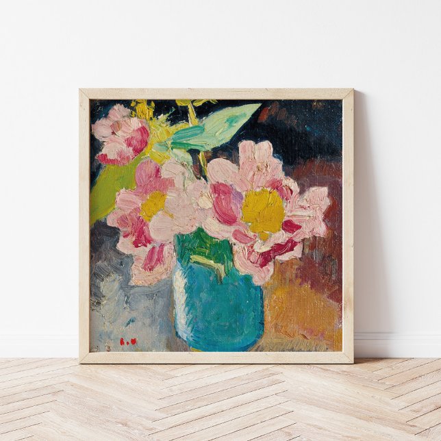 Poster Fleurs roses dans un vase bleu | Louis Valtat (Créateur téléchargé)