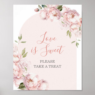 Poster Fleurs roses Fille Bébé En Fleur L'amour est doux