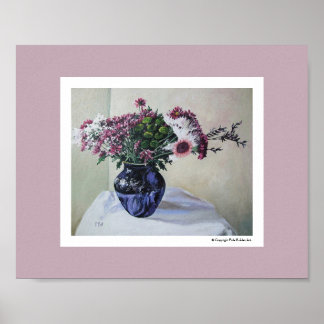 Poster Fleurs roses vintages art par Pola.B.Alex